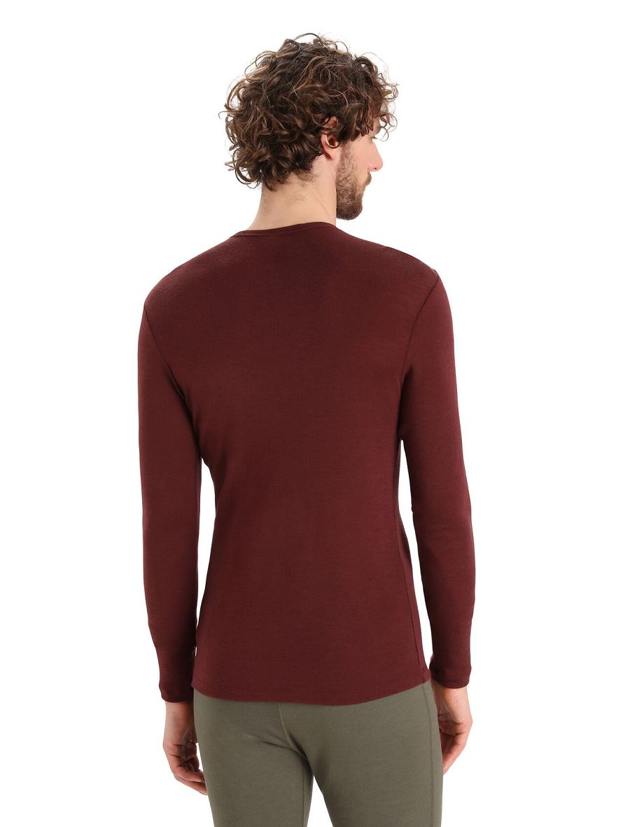 Espresso Icebreaker Merino 175 Everyday Long Sleeve Crewe Thermal Top Men's Base Layers | AU 1375LISH